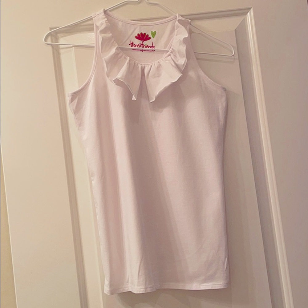 Three friends Sleeveless ruffle collar top